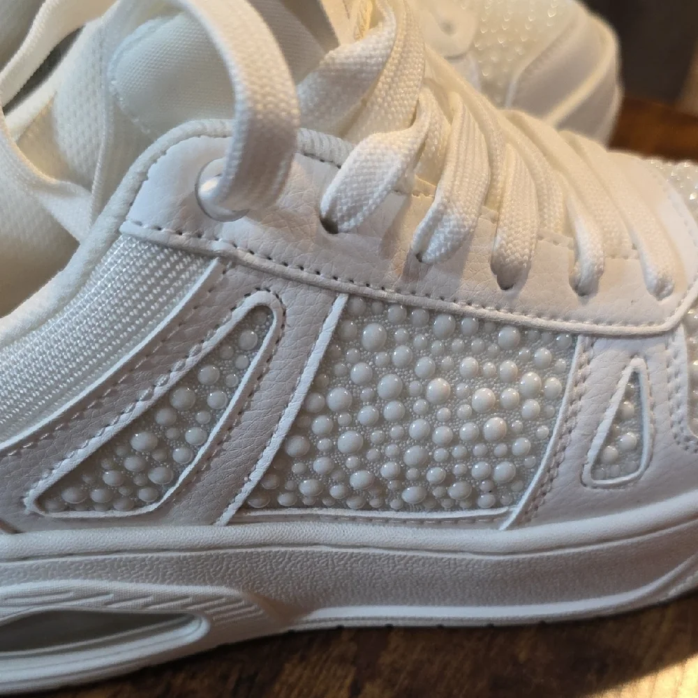 Skechers White Air Cushioned Fashion Sneakers With Tie Up Women's 6.5 - Picture 5 of 11